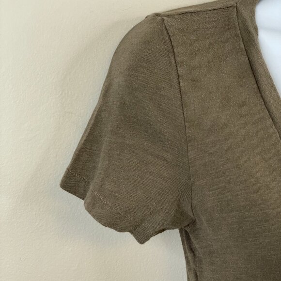 Y2K American Eagle Vintage Top Womens Small Brown Elena V Neck Mid Length Layer - Picture 7 of 10